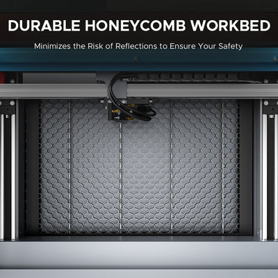 OMTech K40+ 45W Desktop CO2 Laser Engraver with 8" x 12" Working Area and Detachable Honeycomb Workbed