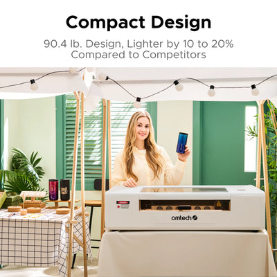 OMTech Polar Lite 55W Desktop CO2 Laser Engraver and Cutter