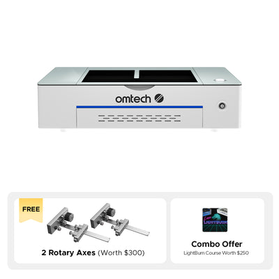 OMTech Polar 50W Desktop CO2 Laser Engraver and Cutter with Two Rotary Axes